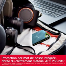 SanDisk Extreme Pro Disque SSD Portable 1 to (Jusqu’à 2 000 Mo/s en Lecture/écriture, chiffrement matériel AES 256 Bits, Protect