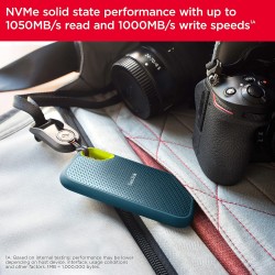 SanDisk Extreme Disque SSD Externe 2 To (Portable NVMe SSD, jusqu'à 1050 Mo/s en lecture, 1000 Mo/s en écriture, USB-C, Résistan