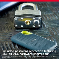 SanDisk Extreme Disque SSD Externe 4 To (Portable NVMe SSD, jusqu'à 1050 Mo/s en lecture, 1000 Mo/s en écriture, USB-C, Résistan