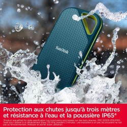 SanDisk Extreme Pro Disque SSD Portable 2 to (Jusqu’à 2 000 Mo/s en Lecture/écriture, chiffrement matériel AES 256 Bits, Protect