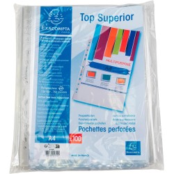 Exacompta - Réf. 5750E - Carton de 1000 pochettes perforées en Polypropylène lisse - Epaisseur 7,5/100ème qualité supérieure - P