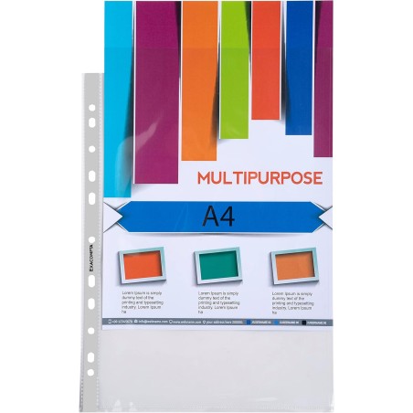 Exacompta - Réf. 5750E - Sachet de 100 pochettes perforées en Polypropylène lisse - Epaisseur 7,5/100ème qualité supérieure - Pe