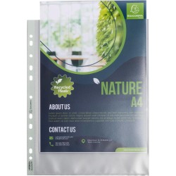 Exacompta - Réf. 5995E - Carton de 500 pochettes perforées A4 Maxi FOREVER - En polypropylène grainé recyclé - Epaisseur 9/100èm