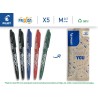 PILOT - Lot de 5 Frixion Ball - Stylo effaçable à encre thermosensible - Stylo roller rechargeable fabriqué à partir de plastiqu