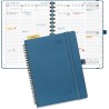 POPRUN Agenda 2026 Semainier 22 x 16,5 cm - Couverture Souple en PU Cuir Spirale, Vertical Planner, D'Jan 2026 à Déc 2026-12 Moi