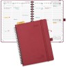 POPRUN Agenda 2026 Semainier 22 x 16,5 cm - Couverture Souple en PU Cuir Spirale, Planificateur Journalier Vertical, D'Jan 2026 