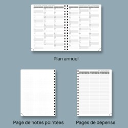 POPRUN Agenda 2026 Semainier 22 x 16,5 cm - Couverture Souple en PU Cuir Spirale, Vertical Planner, D'Jan 2026 à Déc 2026-12 Moi