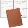 POPRUN Agenda 2026 Semainier 22 x 16,5 cm - Couverture Souple en PU Cuir Spirale, Vertical Planner, D'Jan 2026 à Déc 2026-12 Moi