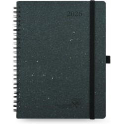 POPRUN Agenda 2026 Semainier Vertical 22 x 16,5 cm - Couverture rigide Spirale Écologique biodégradable, D'Jan 2026 à Déc 2026, 