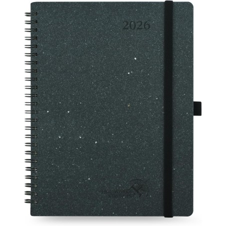 POPRUN Agenda 2026 Semainier Vertical 22 x 16,5 cm - Couverture rigide Spirale Écologique biodégradable, D'Jan 2026 à Déc 2026, 