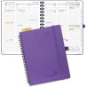 POPRUN Agenda 2026 Semainier 22 x 16,5 cm - Couverture Souple en PU Cuir Spirale, Vertical Planner, D'Jan 2026 à Déc 2026-12 Moi