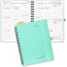 POPRUN Agenda 2026 Semainier 22 x 16,5 cm - Couverture Souple en PU Cuir Spirale, Vertical Planner, D'Jan 2026 à Déc 2026-12 Moi