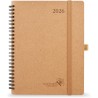 POPRUN Agenda 2026 Semainier Vertical 22 x 16,5 cm - Couverture rigide Spirale Écologique biodégradable, D'Jan 2026 à Déc 2026, 