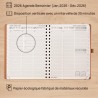 POPRUN Agenda 2026 Semainier Vertical 22 x 16,5 cm - Couverture rigide Spirale Écologique biodégradable, D'Jan 2026 à Déc 2026, 