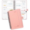 POPRUN Agenda Scolaire de Poche 2026 A6 Semainier 16 x 10,5 cm - Couverture Souple en PU Cuir Spirale, Petit Agenda, D'Jan 2026 