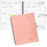 POPRUN Agenda Scolaire 2026 Semainier 26,5 x 21,5 cm - Couverture Souple en PU Cuir Spirale, Vertical Planner, D'Jan 2026 à Déc 