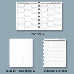 POPRUN Agenda 2026 Semainier 26,5 x 21,5 cm - Couverture Souple en PU Cuir Spirale, Vertical Planner, D'Jan 2026 à Déc 2026-12 M