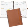 POPRUN Agenda 2026 Semainier 26,5 x 21,5 cm - Couverture Souple en PU Cuir Spirale, Vertical Planner, D'Jan 2026 à Déc 2026-12 M