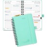 POPRUN Agenda de Poche 2026 A6 Semainier 16 x 10,5 cm - Couverture Souple en PU Cuir Spirale, Petit Agenda Scolaire, D'Jan 2026 