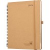POPRUN Agenda 2026 Semainier Vertical Planificateur Journalier 26,5 x 21,5 cm - Couverture rigide Spirale Écologique biodégradab