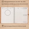 POPRUN Agenda 2026 Semainier Vertical Planificateur Journalier 26,5 x 21,5 cm - Couverture rigide Spirale Écologique biodégradab