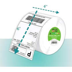 Double Dragon, Étiquette thermique autocollante Premium 100 x 150 mm (4" x 6") pour imprimantes Zebra, MUNBYN [1 rouleau - 500 é