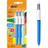 BIC 4 Couleurs Original et BIC 4 Couleurs Fun Stylos-Bille Rétractables à Pointes Moyennes (1,0 mm) - Blister Format Spécial de 