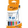 BIC Velleda 1721 Feutres Effaçables A Sec à Pointe Fine pour Tableau Blanc – Couleurs assorties, Pack Carton de 8