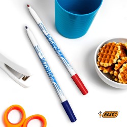 BIC Velleda 1721 Feutres Effaçables A Sec à Pointe Fine pour Tableau Blanc – Couleurs assorties, Pack Carton de 8