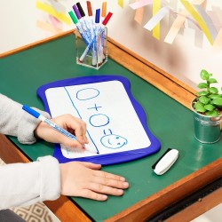 BIC Velleda 1721 Feutres Effaçables A Sec à Pointe Fine pour Tableau Blanc – Couleurs assorties, Pack Carton de 8