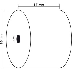 Exacompta - Réf. 40340E - Lot de 10 bobines pour tickets de caisse et balance - largeur 57 mm x diamètre 80 mm - mandrin 12 mm -