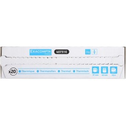Exacompta - Réf. 40751E - Boîte de 20 bobines pour tickets de carte bancaire - largeur 57 mm x diamètre 40 mm - mandrin 12 mm - 