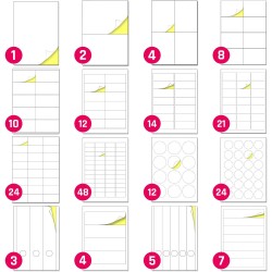 25 feuilles, Papier Autocollant Imprimante Blanc A4-1 étiquette par feuille, 210 x 297 mm