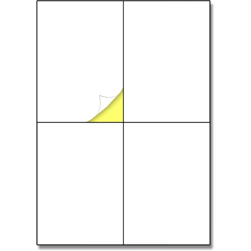 25 feuilles – Grandes étiquettes autocollantes blanches A4, pour boîtes/affranchissement/expédition – 4 par feuille, 148,5 x 105