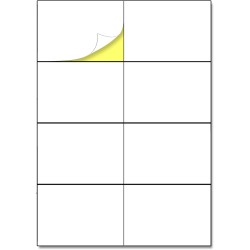 8 étiquettes par feuille, 25 feuilles, A4 Étiquettes Autocollantes Blanc - 105 x 74,25 mm