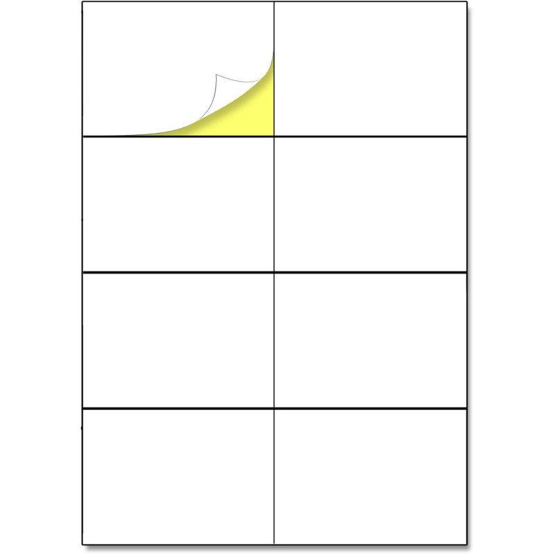 8 étiquettes par feuille, 25 feuilles, A4 Étiquettes Autocollantes Blanc - 105 x 74,25 mm