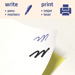 97 x 42,3 mm, 25 feuilles, A4 Étiquettes Autocollant blanc mat - 12 étiquettes par feuille