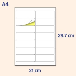 14 étiquettes/feuille, 25 feuilles, A4 Étiquettes Adresses Autocollantes Imprimante - 99,1 x 38,1 mm