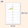 14 étiquettes/feuille, 25 feuilles, A4 Étiquettes Adresses Autocollantes Imprimante - 99,1 x 38,1 mm
