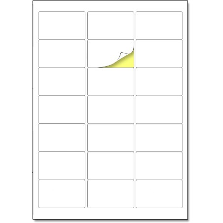 TownStix 21 étiquettes/feuille, 25 feuilles, A4 Étiquettes Autocollantes Imprimable Blanc - 63,5 x 38,1 mm
