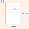 TownStix 21 étiquettes/feuille, 25 feuilles, A4 Étiquettes Autocollantes Imprimable Blanc - 63,5 x 38,1 mm