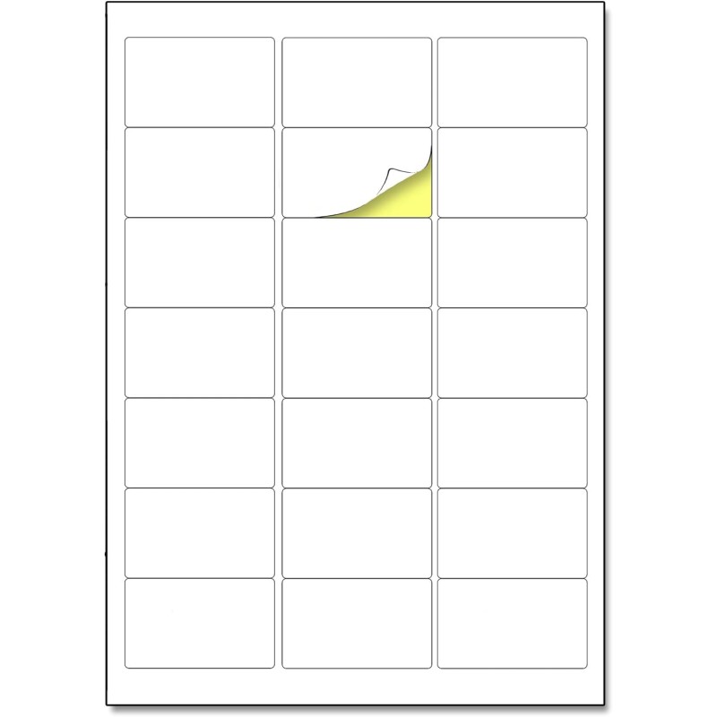 21 étiquettes/feuille, 150 feuilles, A4 Étiquettes Autocollantes Imprimable Blanc - 63,5 x 38,1 mm