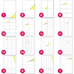 21 étiquettes/feuille, 150 feuilles, A4 Étiquettes Autocollantes Imprimable Blanc - 63,5 x 38,1 mm
