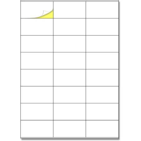 TownStix 24 étiquettes/feuille, 25 feuilles, A4 Étiquettes Autocollantes Imprimable Blanc - 70 x 36 mm