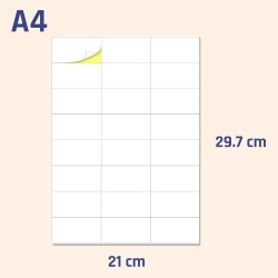 TownStix 24 étiquettes/feuille, 25 feuilles, A4 Étiquettes Autocollantes Imprimable Blanc - 70 x 36 mm