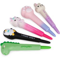LEGAMI - Squeezies Stylo gel anti-stress, thème Bunny, papeterie Détendez-vous et concentrez-vous, stylo anti-stress, super doux