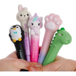 LEGAMI - Stylo gel anti-stress Squeezies, thème Unicorn, matériel d'écriture pour se détendre et se concentrer, stylo anti-stres