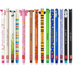 LEGAMI Lot de 14 stylos gel effaçables avec encre thermosensible, gamme de couleurs d’encre, forme conique, pointe de 0,7 mm, en