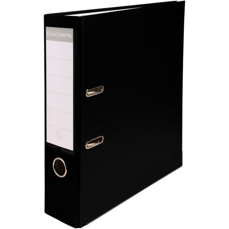 Exacompta - Réf. 918401B - 1 Classeur à levier A4 - Dos 75 mm - Mécanique 80 mm - Dimensions extérieures : 31,8 x 28,4 x 8 cm - 
