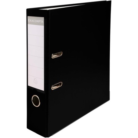 Exacompta - Réf. 918401B - 1 Classeur à levier A4 - Dos 75 mm - Mécanique 80 mm - Dimensions extérieures : 31,8 x 28,4 x 8 cm - 